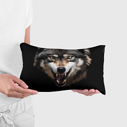 Подушка-антистресс Агрессивный рычащий волк, цвет: 3D-принт — фото 2