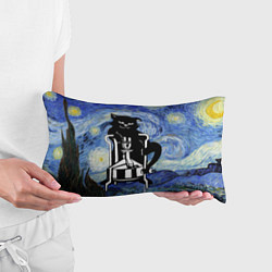 Подушка-антистресс Кот Бегемот на примусе в Звездной ночи, цвет: 3D-принт — фото 2