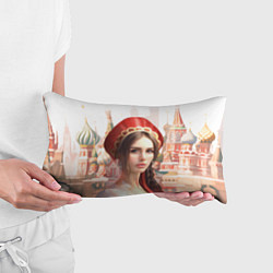 Подушка-антистресс Девушка в кокошнике с косой - кремль, цвет: 3D-принт — фото 2