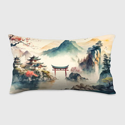 Подушка-антистресс Японский пейзаж - акварель, цвет: 3D-принт