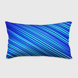 Подушка-антистресс Сине голубые узорчатые полосы, цвет: 3D-принт