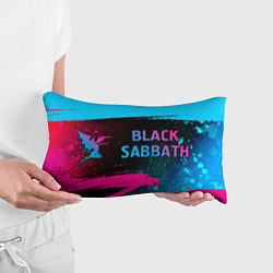 Подушка-антистресс Black Sabbath - neon gradient: надпись и символ, цвет: 3D-принт — фото 2