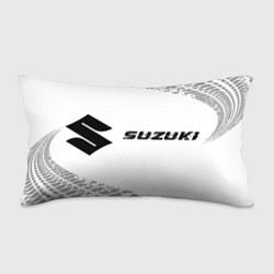 Подушка-антистресс Suzuki speed на светлом фоне со следами шин: надпи, цвет: 3D-принт