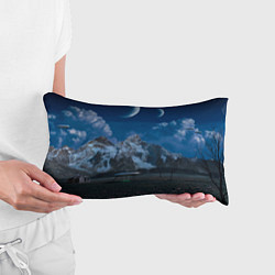 Подушка-антистресс Ночные горы в природе и небо с нло, цвет: 3D-принт — фото 2