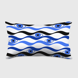 Подушка-антистресс Глазки плывущие в голубых волнах, цвет: 3D-принт