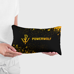 Подушка-антистресс Powerwolf - gold gradient: надпись и символ, цвет: 3D-принт — фото 2