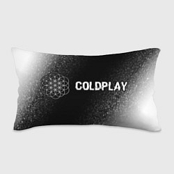 Подушка-антистресс Coldplay glitch на темном фоне: надпись и символ, цвет: 3D-принт