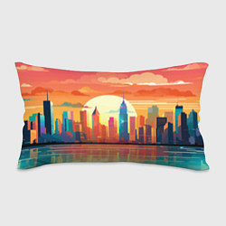 Подушка-антистресс Городской пейзаж на рассвете, цвет: 3D-принт