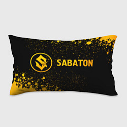 Подушка-антистресс Sabaton - gold gradient: надпись и символ, цвет: 3D-принт