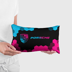 Подушка-антистресс Porsche - neon gradient: надпись и символ, цвет: 3D-принт — фото 2