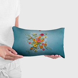 Подушка-антистресс Букет полевых цветов на ткани, цвет: 3D-принт — фото 2
