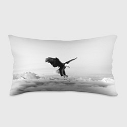 Подушка-антистресс Орёл в облаках черно-белый, цвет: 3D-принт