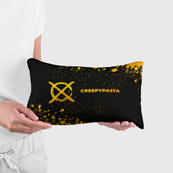 Подушка-антистресс CreepyPasta - gold gradient: надпись и символ, цвет: 3D-принт — фото 2