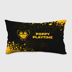 Подушка-антистресс Poppy Playtime - gold gradient: надпись и символ, цвет: 3D-принт