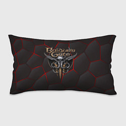 Подушка-антистресс Baldurs Gate 3 logo red black geometry, цвет: 3D-принт
