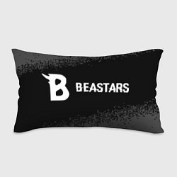 Подушка-антистресс Beastars glitch на темном фоне: надпись и символ, цвет: 3D-принт