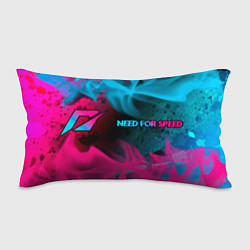 Подушка-антистресс Need for Speed - neon gradient: надпись и символ, цвет: 3D-принт