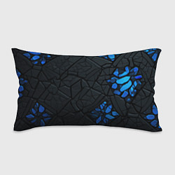 Подушка-антистресс Черные плиты с синими вставками, цвет: 3D-принт