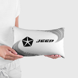 Подушка-антистресс Jeep speed на светлом фоне со следами шин: надпись, цвет: 3D-принт — фото 2