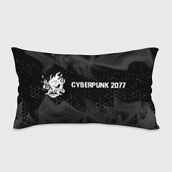 Подушка-антистресс Cyberpunk 2077 glitch на темном фоне: надпись и си, цвет: 3D-принт