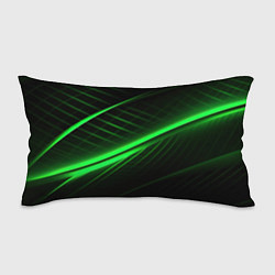 Подушка-антистресс Зеленые полосы на черном фоне, цвет: 3D-принт
