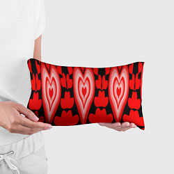 Подушка-антистресс Сердечки с красными узорами, цвет: 3D-принт — фото 2