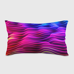 Подушка-антистресс Синие фиолетовые волны, цвет: 3D-принт