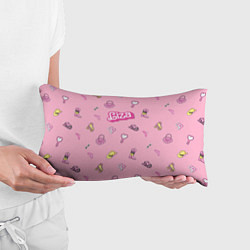 Подушка-антистресс Лиза - в стиле барби: аксессуары на розовом паттер, цвет: 3D-принт — фото 2