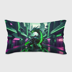 Подушка-антистресс Неоновый зеленый дракон, цвет: 3D-принт