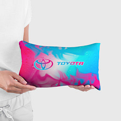 Подушка-антистресс Toyota neon gradient style по-горизонтали, цвет: 3D-принт — фото 2