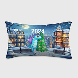 Подушка-антистресс Дракон у новогодней елки 2024