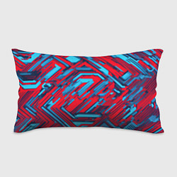 Подушка-антистресс Киберпанк полосы красные и синие, цвет: 3D-принт