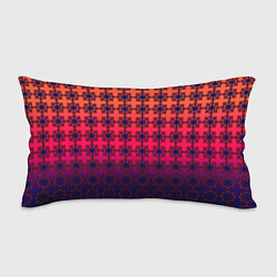 Подушка-антистресс Паттерн стилизованные цветы оранж-фиолетовый, цвет: 3D-принт