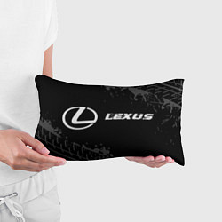 Подушка-антистресс Lexus speed на темном фоне со следами шин по-гориз, цвет: 3D-принт — фото 2