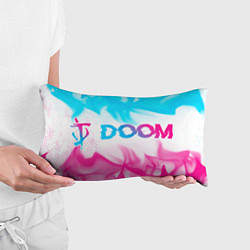 Подушка-антистресс Doom neon gradient style по-горизонтали, цвет: 3D-принт — фото 2