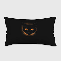 Подушка-антистресс Портрет черного кота в оранжевом свечении, цвет: 3D-принт
