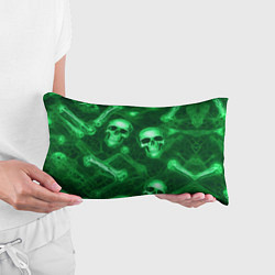 Подушка-антистресс Зелёные черепа и кости, цвет: 3D-принт — фото 2