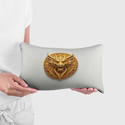 Подушка-антистресс Нейросеть - золотой талисман дракона, цвет: 3D-принт — фото 2