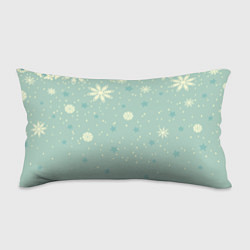 Подушка-антистресс Снежинки и звезды на матно зеленем, цвет: 3D-принт