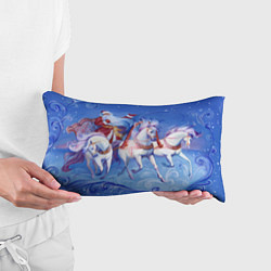 Подушка-антистресс Дед Мороз и тройка лошадей, цвет: 3D-принт — фото 2