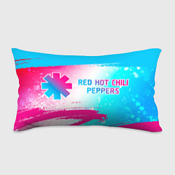 Подушка-антистресс Red Hot Chili Peppers neon gradient style по-гориз, цвет: 3D-принт