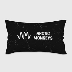 Подушка-антистресс Arctic Monkeys glitch на темном фоне по-горизонтал, цвет: 3D-принт