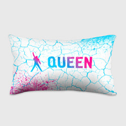 Подушка-антистресс Queen neon gradient style по-горизонтали, цвет: 3D-принт