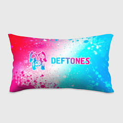 Подушка-антистресс Deftones neon gradient style по-горизонтали, цвет: 3D-принт