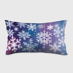 Подушка-антистресс Снежинки на фиолетово-синем фоне, цвет: 3D-принт