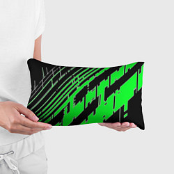 Подушка-антистресс Зелёные линии на чёрном фоне, цвет: 3D-принт — фото 2