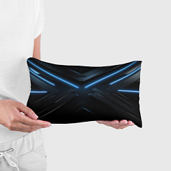 Подушка-антистресс Синяя неоновая полоса на черном фоне, цвет: 3D-принт — фото 2