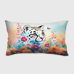 Подушка-антистресс Мультяшный леопард в цветах, цвет: 3D-принт