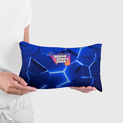 Подушка-антистресс GTA 6 лого на фоне разлома синих плит, цвет: 3D-принт — фото 2