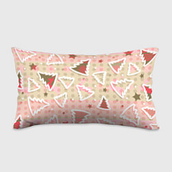 Подушка-антистресс Розовые узоры ёлки, цвет: 3D-принт